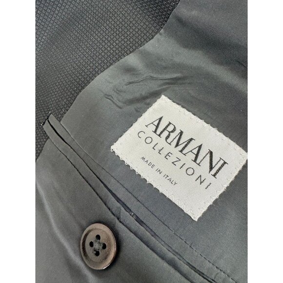 Armani Collezioni Mens 2 Piece Suit 46L Blazer 40X30 Pants Black 3 Button - Picture 7 of 16